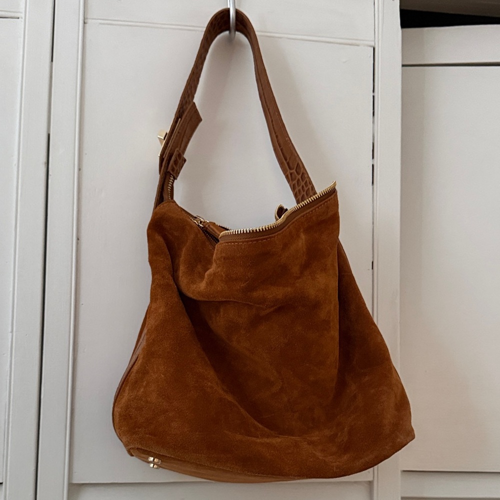 Brown Suede Shoulder Bag